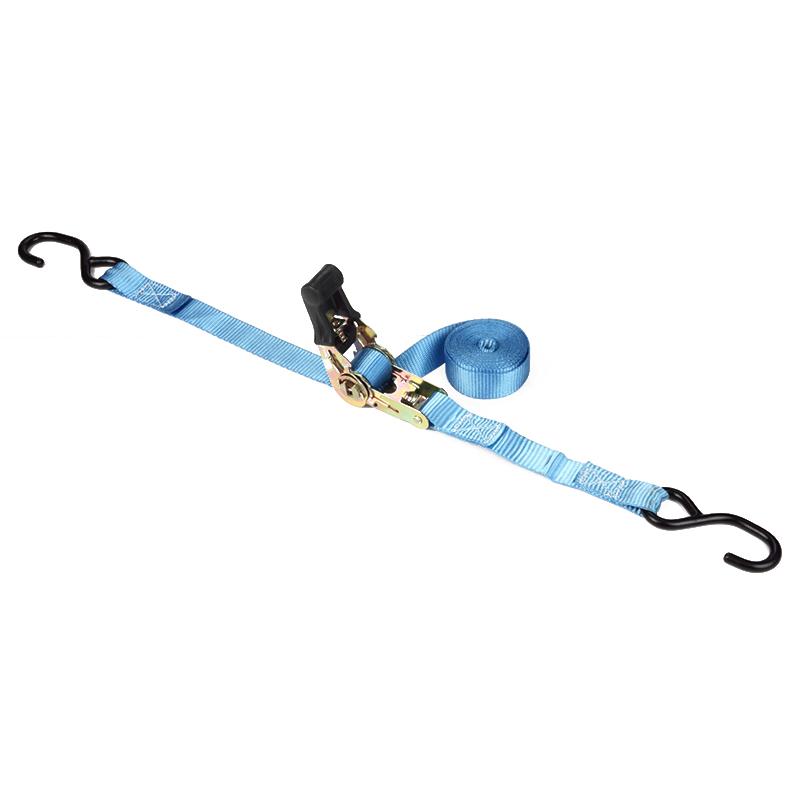 1 pulgada 25mm 800kg ratchet tie-down straps na may itim na coated s hook